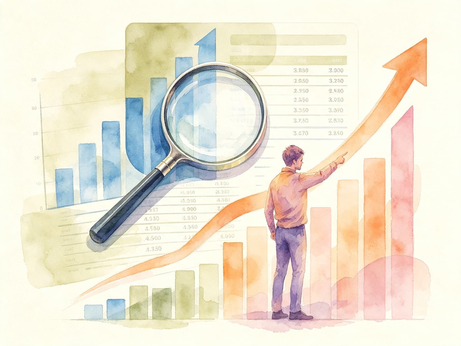 Manos revisando reportes financieros con calculadora y gráficas